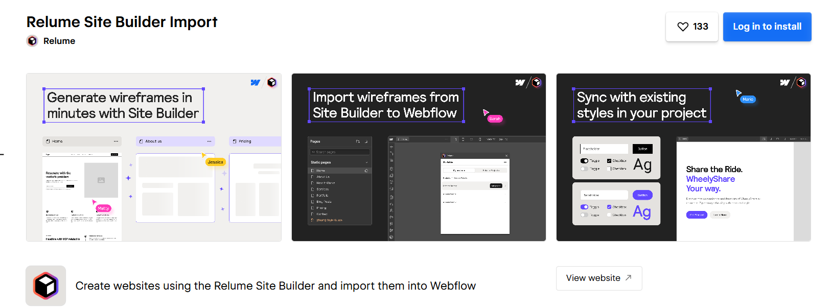 Best Webflow App - Relume Site Builder Import