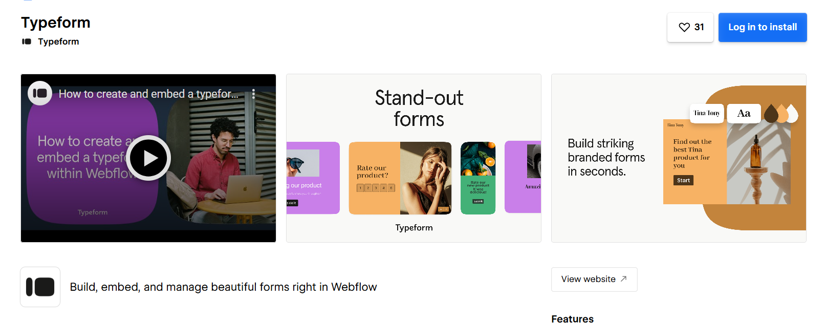 Typeform on Webflow