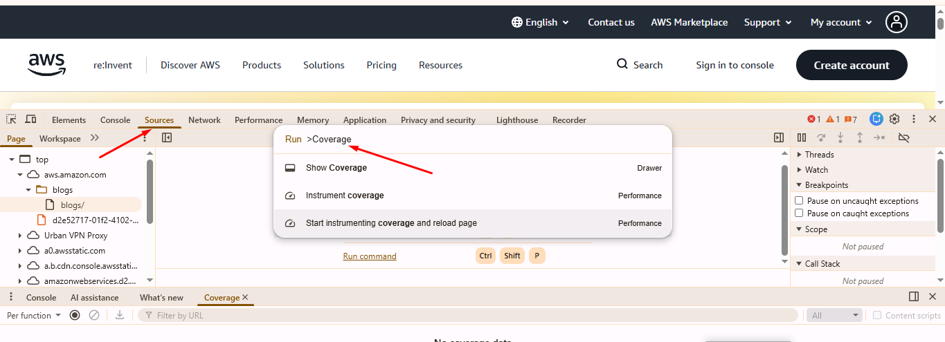 Developer tool run coverage