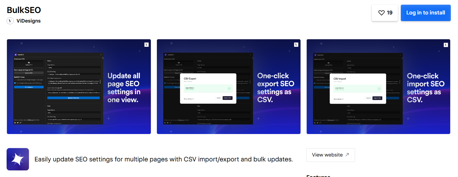 Bulk SEO for Webflow