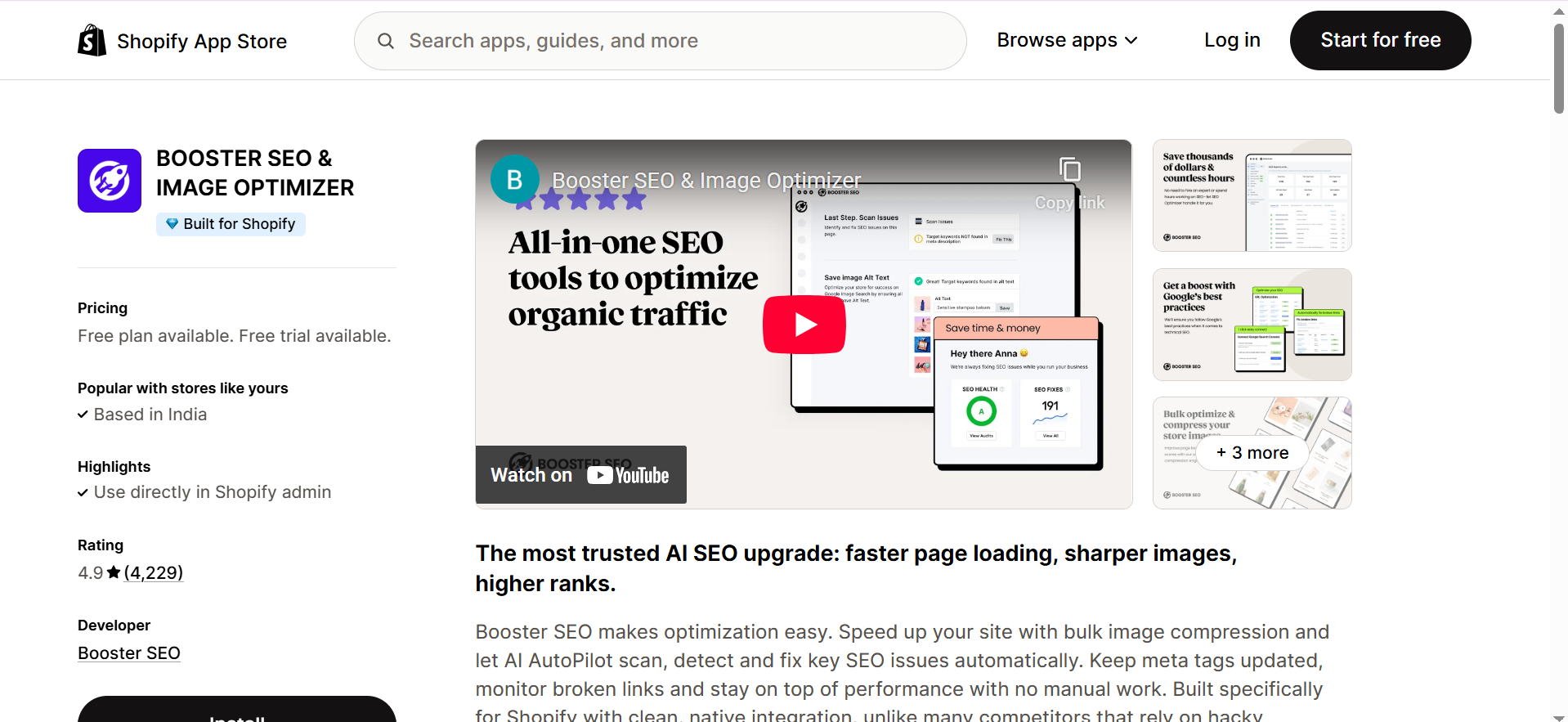 Booster SEO & Image Optimizer
