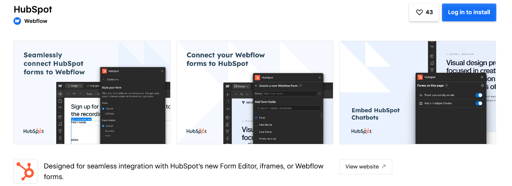 HubSpot App for Webflow