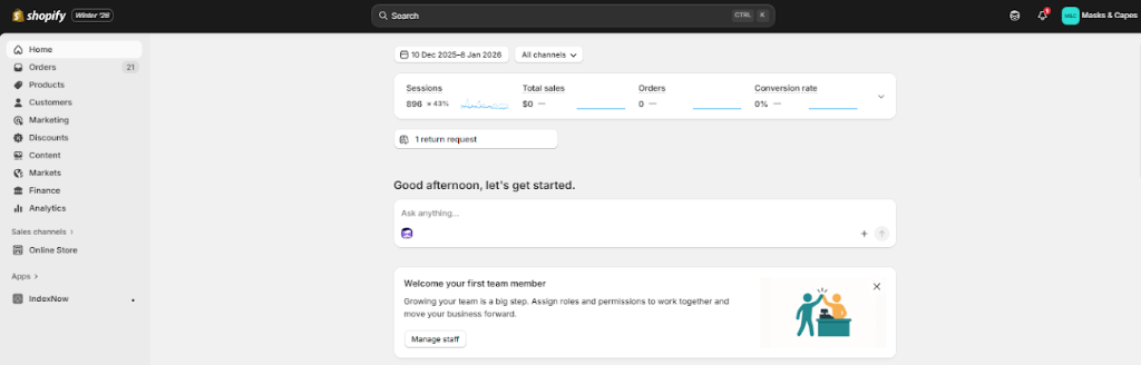 Open your Shopify admin