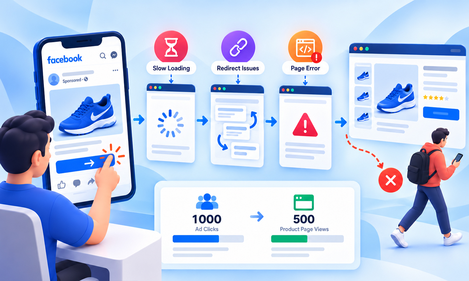 Facebook Ads Landing Page View Rate Why People Click but Dont Land