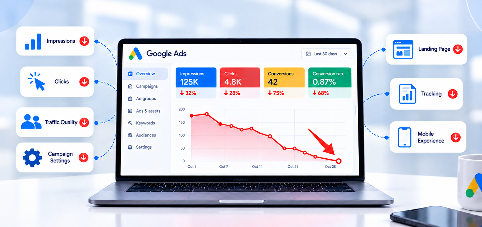 How to Diagnose a 75% Drop in Google Ads Conversions