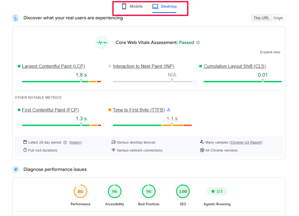 How to Compare Mobile and Desktop Scores in PageSpeed Insights