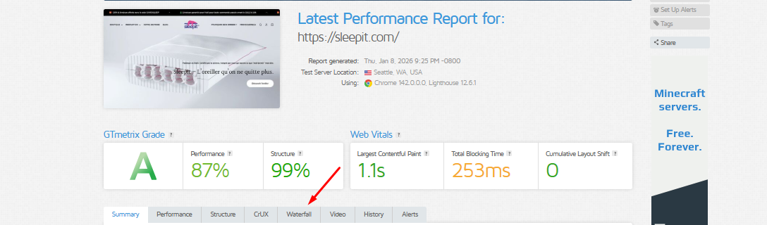 Check the Waterfall tab for slow-loading files